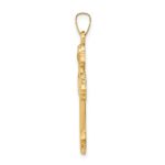 14k Budded Hollow Cross Pendant - Image 2