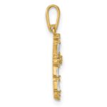 14k Polished Fancy CZ Cross Charm / Pendant - Image 2