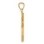 14k Polished Fleur de Lis Cross Pendant - Image 2