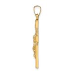 14k INRI Hollow Iona Crucifix Pendant - Image 2