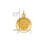 14k Polished and Satin Solid FIRST HOLY COMMUNION Medal Round Charm - Image 3