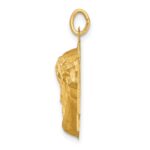 14k Satin Diamond-cut Jesus Charm - Image 2