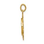 14k Polished and Satin Solid Saint Anne Medal Scalloped Edge Charm - Image 2