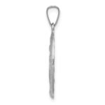 14k White Gold Polished and Satin Solid Miraculous Medal Oval Pendant - Image 2