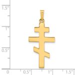 14k Polished Eastern Orthodox Cross Charm - Image 3