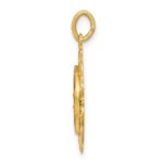 14k Polished and Satin Solid Our Lady Of The Assumption Medal Scalloped Edge Round Pendant - Image 2