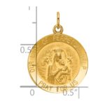 14k Polished and Satin Solid Our Lady of Perpetual Help Medal Round Pendant - Image 3