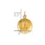 14k Polished and Satin Solid Our Lady of Fatima Medal Round Charm - Image 3