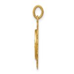 14k Polished and Satin Solid Our Lady of Fatima Medal Scalloped Edge Round Pendant - Image 2