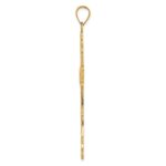 14K Polished Fleur de Lis Cross Pendant - Image 2