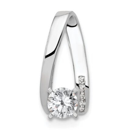 14k White Gold Peg-Set AA Diamond Semi-Mount Slide Fits up to 4mm Regular/6mm Fancy or Reversible Omega