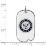 Sterling Silver Rhodium-plated U.S. Navy Dog Tag - Image 3