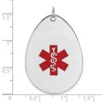 Sterling Silver Rhodium-plated Medical Jewelry Pendant - Image 4