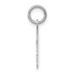 14k White Gold Plain Small.011 Depth Facing Right Engravable Boy Charm - Image 2