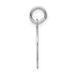 14k White Gold Plain Small.011 Depth Facing Left Engravable Boy Charm - Image 2