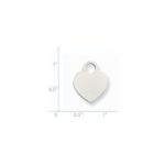 14k White Gold Plain .035 Gauge Engravable Heart 22x18mm Disc Charm - Image 3