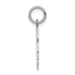 14k White Gold Plain Medium.018 Depth Facing Right Engravable Girl Charm - Image 2
