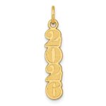 14K Polished and Satin Vertical 2026 Charm