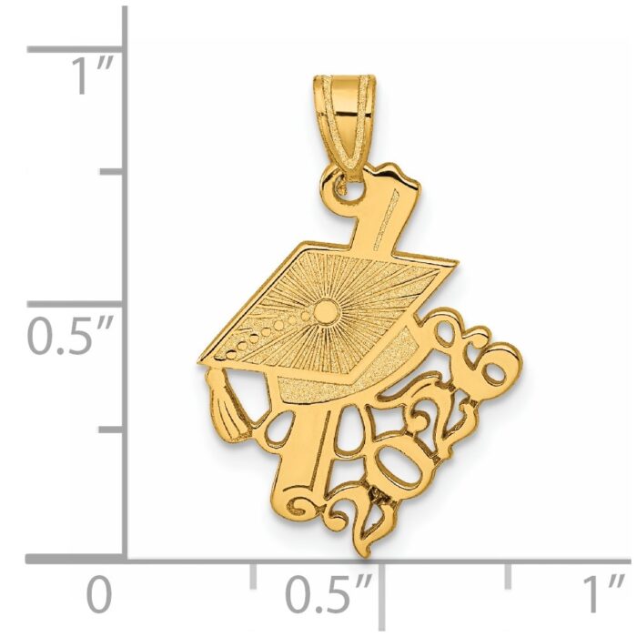 14K Graduation Cap and Slanted Diploma 2026 Charm - ATL Jewelry