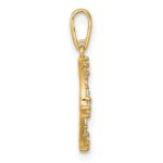 14k Polished CZ Open Circle Pendant - Image 2