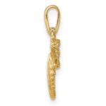 14k Polished and Beaded CZ Dragonfly Charm / Pendant - Image 2
