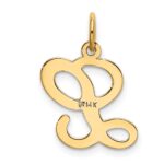 14KY Script Letter L Initial Charm - Image 3