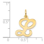 14KY Script Letter L Initial Charm - Image 4