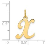 14KY Script Letter X Initial Charm - Image 4