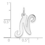 14KW White Gold Script Letter N Initial Charm - Image 3