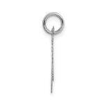 14K White Gold Medium Fancy Script Letter N Initial Charm - Image 2