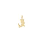 10k Polished Female Graduation Profile Charm - Image 3