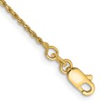 14K 1.15mm Diamond-cut Machine Made Rope with Lobster Clasp Anklet