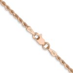 14K Rose Gold 2mm Diamond-cut Rope with Lobster Clasp Chain - Image 3