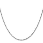 14K White Gold 2mm Diamond-cut Rope with Lobster Clasp Chain - Image 2
