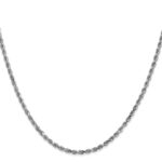 14K White Gold 2.25mm Diamond-cut Rope with Lobster Clasp Chain - Image 2