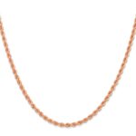 14k Rose Gold 2.75mm Diamond-cut Rope with Lobster Clasp Chain - Image 2