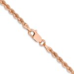 14k Rose Gold 2.75mm Diamond-cut Rope with Lobster Clasp Chain - Image 3