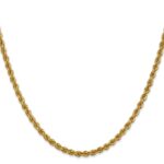 14K 3mm Regular Rope with Lobster Clasp Chain - Image 2