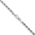 14K White Gold 3.25mm Diamond-cut Rope with Lobster Clasp Chain - Image 3