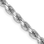 14K White Gold 3.75mm Diamond-cut Rope with Lobster Clasp Chain