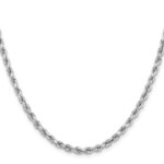 14K White Gold 3.75mm Diamond-cut Rope with Lobster Clasp Chain - Image 2