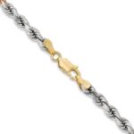 14K Tri-colored 4mm Diamond-cut Rope with Lobster Clasp Chain - Image 3