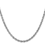 14K White Gold 4mm Diamond-cut Rope with Lobster Clasp Chain - Image 2