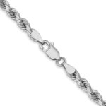 14K White Gold 4mm Diamond-cut Rope with Lobster Clasp Chain - Image 3