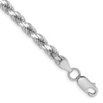 14K White Gold 4.5mm Diamond-cut Rope with Lobster Clasp Chain
