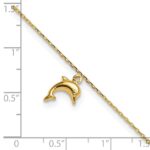 10k Polished Dolphin Charm Plus Extender - Total Anklet - Image 5