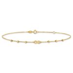 10K Polished Infinity and Diamond-cut Beads Plus Extender - Total Anklet - Image 3