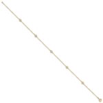 10k Polished Bezel-set 3.8mm CZ 5-Station Anklet - Image 2
