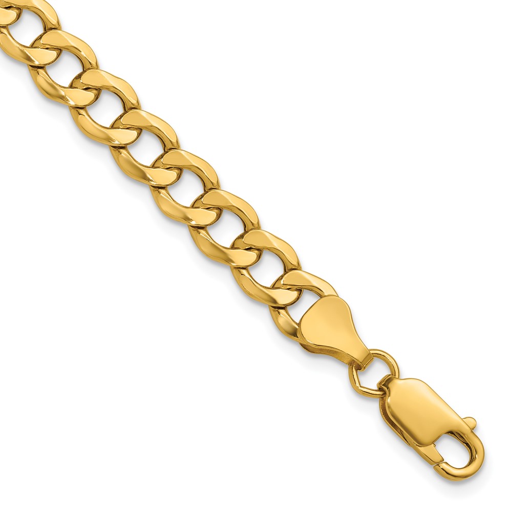 10BC109.jpg 10k 6.5mm Semi-Solid Curb Link Chain - Image 1