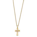 10k Tri-Color Black Hills Gold Cross Necklace - Image 2